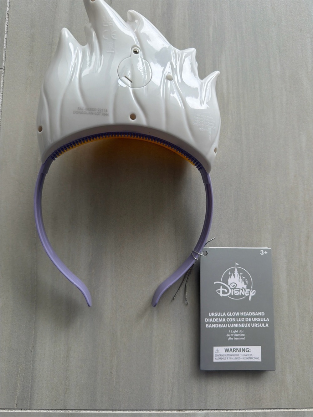 Disney Ursula Glow Headband Yellow White Purple - Picture 2 of 4